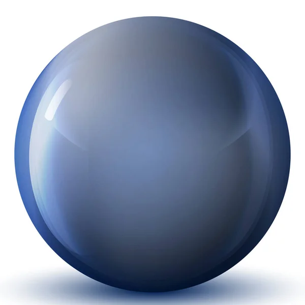 Boule Bleue Verre Perle Précieuse Boule Réaliste Brillante Illustration Vectorielle — Image vectorielle