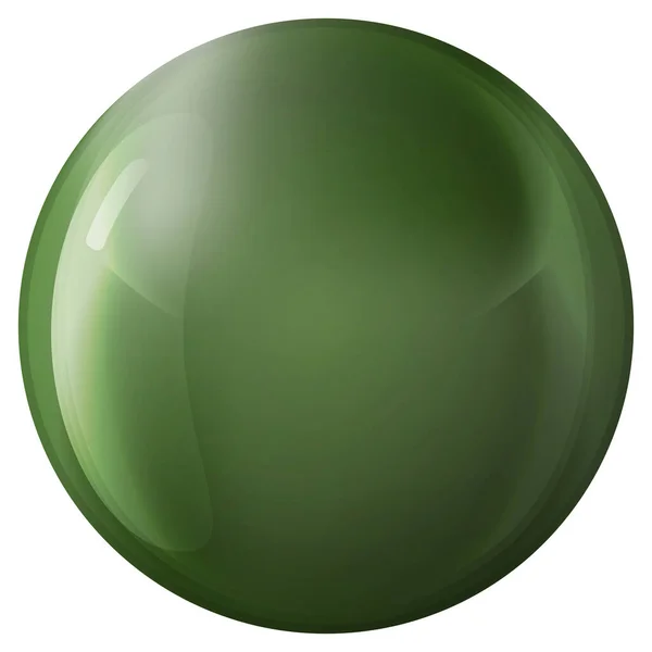 Glazen Groene Bal Kostbare Parel Glanzende Realistische Bal Abstracte Vector — Stockvector