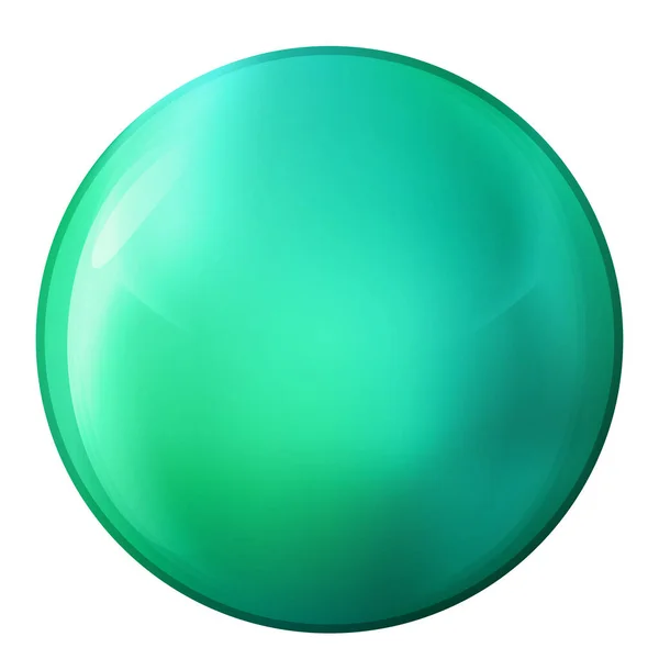 Üvegneon Zöld Golyó Vagy Értékes Gyöngy Fényes Reális Labda Absztrakt — Stock Vector