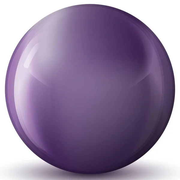Glass Purple Ball Precious Pearl Glossy Realistic Ball Abstract Vector — Stock Vector