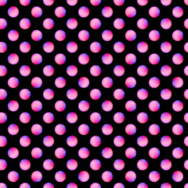 Abstract Mode Polka Stippen Achtergrond Zwart Naadloos Patroon Met Roze — Stockvector