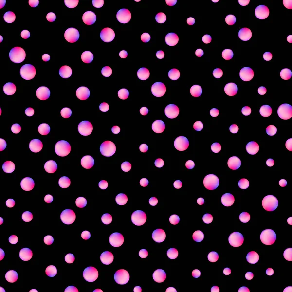 Fondo Abstracto Lunares Moda Patrón Negro Sin Costuras Con Círculos — Archivo Imágenes Vectoriales