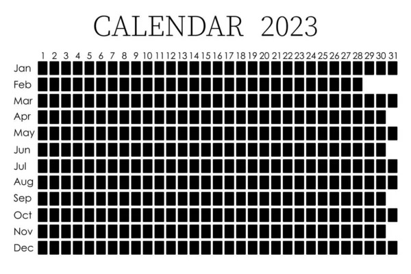 Planificador Calendario 2023 Semana Diseño Corporativo Fondo Blanco Negro Aislado — Vector de stock