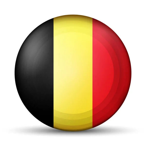 Glass Light Ball Flag Belgium Sphere Template Icon Belgian National — Stock Vector