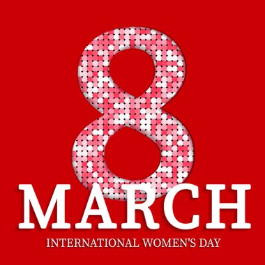 Uluslararası Kadınlar Günü, tebrik kartı. 8 Mart. Anneler Günün kutlu olsun. Moda şablon tasarımı. Vektör illüstrasyonu EPS10. Kart, poster, pankart için tatil konsepti.