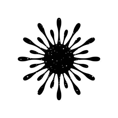 COVID-19. Koronavirüsü önle. Siyah şablon simgesi. Virüs enfeksiyonu. Salgın ve koronavirüs gribi salgını, salgın gibi tehlikeli grip salgını vakalarıdır. Vektör.