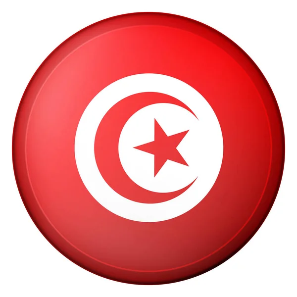 Bola lampu kaca dengan bendera Tunisia. Bulat bola, ikon templat. Simbol nasional Tunisia. Bola realistis Glossy, ilustrasi vektor abstrak 3D disorot pada latar belakang putih. Gelembung besar - Stok Vektor