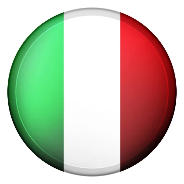 Bola de luz de vidro com bandeira da Itália. Esfera redonda, ícone de modelo. Símbolo nacional italiano. Bola realista brilhante, ilustração vetorial abstrata 3D destacada em um fundo branco. Grande bolha. — Vetor de Stock