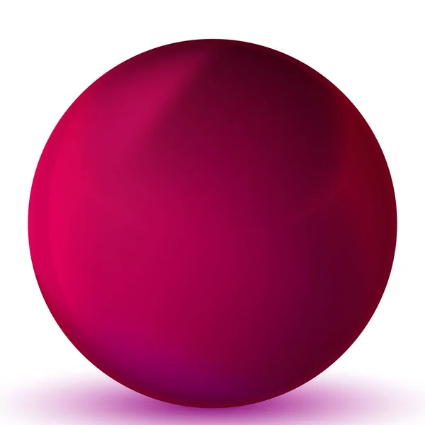 Bola de vidrio púrpura o perla preciosa. Bola realista brillante, ilustración vectorial abstracta 3D resaltada sobre un fondo blanco. Burbuja de metal grande con sombra. — Vector de stock