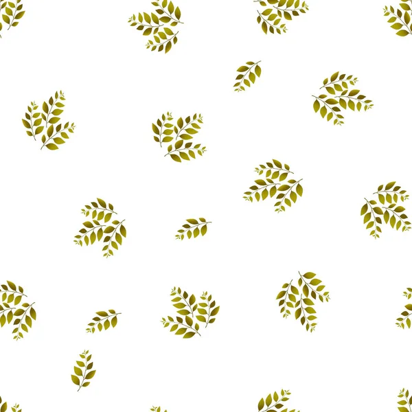 Spring seamless pattern with green sprigs. Vector stock illustration for fabric, textile, wallpaper, posters, paper. Fashion print. Branch with leaves. Doodle style. — Stock Vector