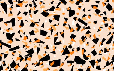 Geometrik bej terrazzo dikişsiz desen. Soyut renkli modern arka plan. İnternet ve baskı için taş tasarımı. Venedik fayansları, döşeme dekorları. Kaotik pastel doku.