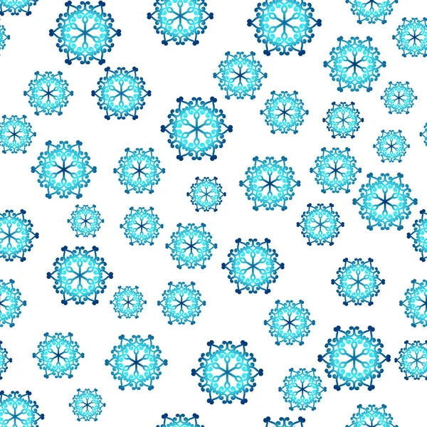Winter seamless pattern with colorful gradient snowflakes on white background. Vector illustration for fabric, textile wallpaper, posters, gift wrapping paper. Christmas vector illustration. — Stock Vector