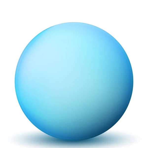 Boule bleue en verre ou perle précieuse. Boule réaliste brillante, illustration vectorielle abstraite 3D surlignée sur fond blanc. Grande bulle métallique avec ombre — Image vectorielle