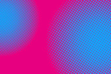 Pop Art yaratıcı konsept renkli çizgi roman dergisi kapağı. Polka renkli bir arkaplan. Çizgi film yarım ton retro modeli. Poster, kart, satış afişi, boş baloncuk için soyut şablon tasarımı.