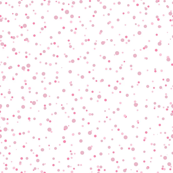 Абстрактний ручний потоплений фон з крапок. Білий безшовний візерунок з рожевими колами. Дизайн шаблону для запрошення, плаката, карти, флаєра, банера, текстилю, тканини . — стоковий вектор