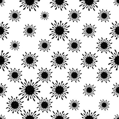 Beyaz arka planda bakteri olan kusursuz tıbbi desen. COVID-19 'u durdurun. Coronavirus. Zatürree. Virüs enfeksiyonu salgını.