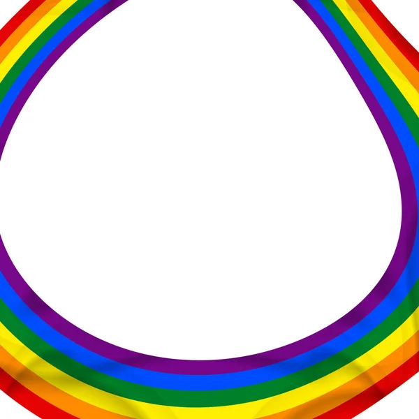 Flagge LGBT-Symbol, runder Rahmen. Template Design, Vektor Illustration. Die Liebe siegt. LGBT-Logo in Regenbogenfarben. Schwulensammlung. — Stockvektor