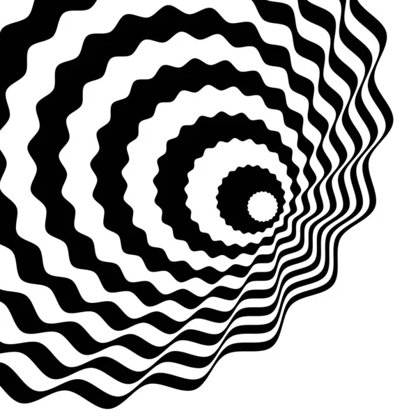 Вихор гіпнотичний чорно-білий спіраль. Монохромний абстрактний фон. Векторна плоска геометрична ілюстрація. Дизайн шаблону банера, веб-сайту, шаблону, листівки, брошури, плаката . — стоковий вектор