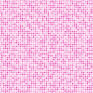 Soyut moda polkaları arka planda yer alır. Pembe eğimli beyaz desenli daireler. Davetiye, poster, kart, el ilanı, afiş, tekstil, kumaş için şablon tasarımı.