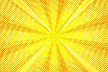 Pop Art Colory çizgi roman kapağı. Yuvarlak turuncu arka plan. Çizgi filmlerdeki komik retro modeller gibi. Vektör yarım ton çizimi. Dijital arkaplan.