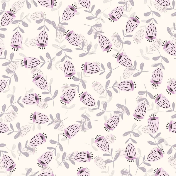 Απρόσκοπτη floral μοτίβο με βάση την παραδοσιακή λαϊκή τέχνη στολίδια. Πολύχρωμα λουλούδια στο φως φόντο. Σκανδιναβικό στυλ. Σουηδικό σκανδιναβικό στυλ. Εικονογράφηση διανύσματος. Απλό μινιμαλιστικό μοτίβο — Διανυσματικό Αρχείο