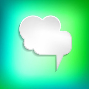 Renkli arkaplanda vektör komik konuşma balonu. Renkli afişler, boş kağıt şekiller. Sohbet için çizgi film düz çizimi. Şablon çerçevesi. El çizim biçimi, diyalog bulutu.