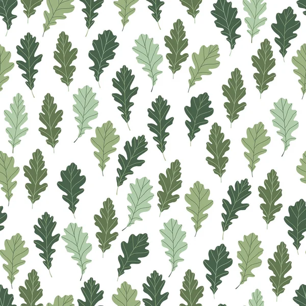 Floral seamless pattern with colorful exotic leaves on white background. Tropic green oak branches. Fashion vector stock illustration for wallpaper, posters, card, fabric, textile. — Stock Vector