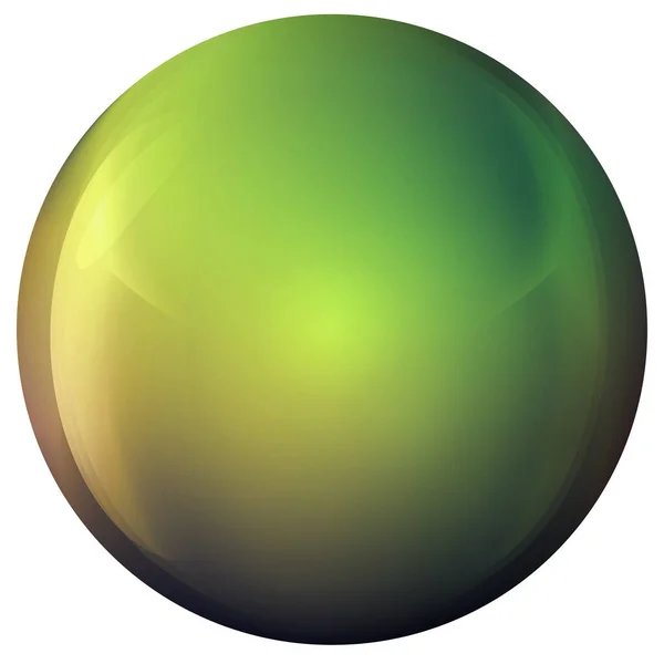 Glazen kleurrijke bal of kostbare parel. Glanzende realistische bal, 3D abstracte vector illustratie gemarkeerd op een witte achtergrond. Grote metalen bel met schaduw. — Stockvector