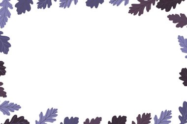 Beyaz arka planda renkli egzotik dalları olan çiçekli bir çerçeve. Tropik yapraklarla süslü bir sınır. Duvar kağıtları, posterler ve kart için vektör hisse senedi çizimi. Doodle tarzı. Boşluğu kopyala.