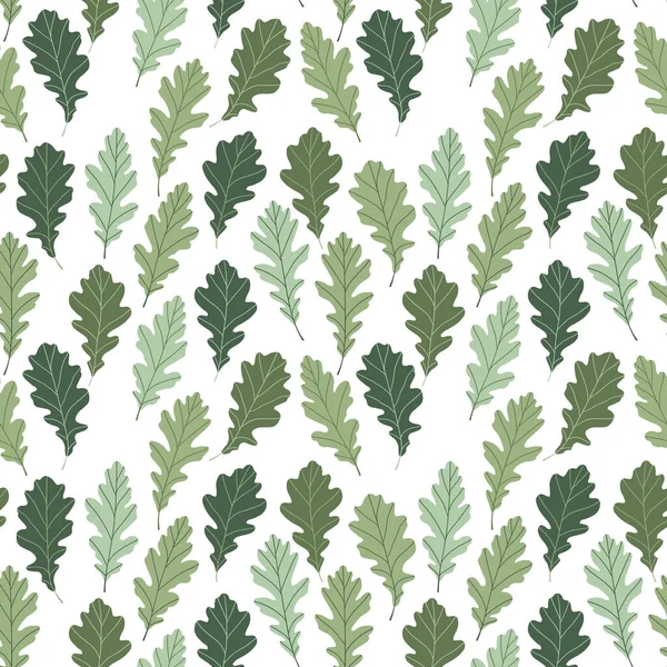 Floral seamless pattern with colorful exotic leaves on white background. Tropic green oak branches. Fashion vector stock illustration for wallpaper, posters, card, fabric, textile. — Stock Vector