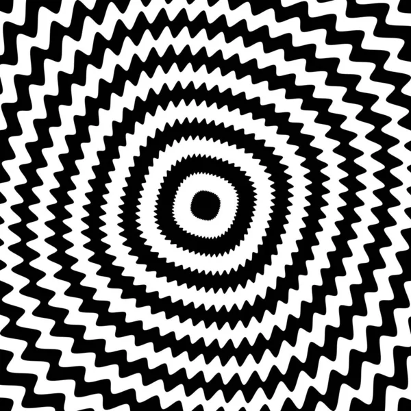Hipnoz edici siyah-beyaz spiral. Tek renkli soyut bir arkaplan. Vektör düz geometrik çizim. Pankart, web sitesi, şablon, broşür, poster tasarımı — Stok Vektör