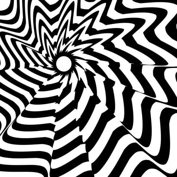 Swirl hypnotic black and white spiral. Monochrome abstract background. Vector flat geometric illustration.Template design for banner, website, template, leaflet, brochure, poster. — Stock Vector