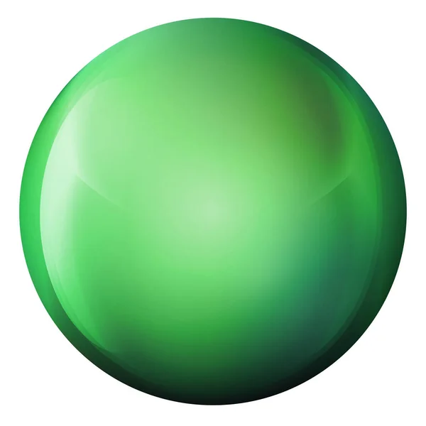 玻璃绿色球或珍珠项链。光滑逼真的球，3D抽象矢量插图突出白色背景。有阴影的大金属气泡. — 图库矢量图片