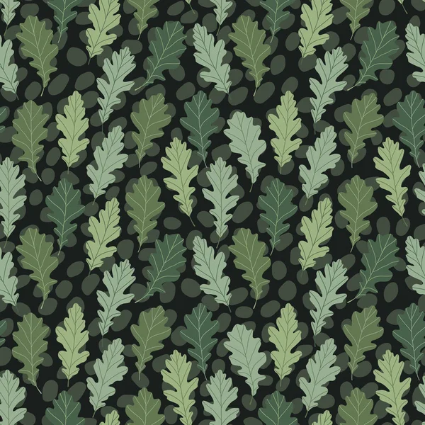 Motif floral sans couture avec des feuilles exotiques colorées sur fond sombre. Branches vertes tropicales. Illustration vectorielle de mode pour papier peint, affiches, carte, tissu, textile. — Image vectorielle