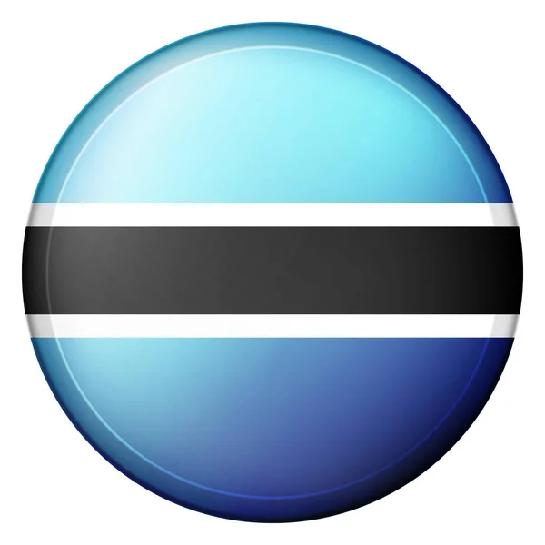Bola de luz de vidro com bandeira de Botswana. Esfera redonda, ícone de modelo. Símbolo nacional. Bola realista brilhante, ilustração vetorial abstrata 3D destacada em um fundo branco. Grande bolha. — Vetor de Stock