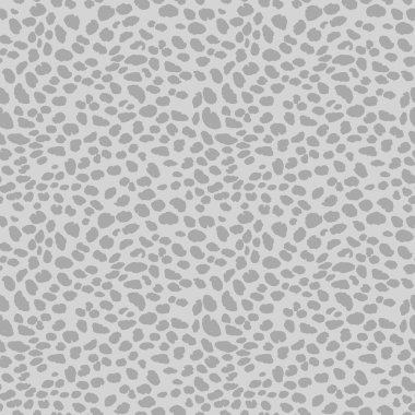 Soyut modern leopar pürüzsüz desen. Hayvanlar modaya uygun arka plan. Parmak izi, kart, kartpostal, kumaş ve tekstil için gri dekoratif vektör stok çizimi. Modern stilize cilt süsü