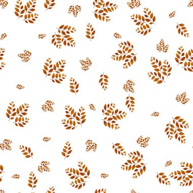 Renkli yaylı, yay gibi pürüzsüz bir desen. Kumaş, tekstil, duvar kağıdı, posterler, kağıt için vektör stok çizimi. Moda baskısı. Yapraklı dal. Doodle tarzı.