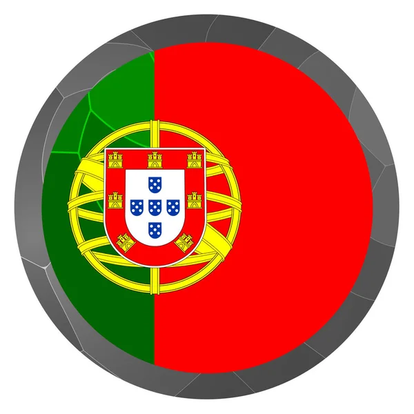 Bola de vidro com bandeira de Portugal. Esfera redonda, ícone de modelo. Símbolo nacional português. Bola realista brilhante, ilustração vetorial abstrata 3D destacada em um fundo branco. Grande bolha. — Vetor de Stock