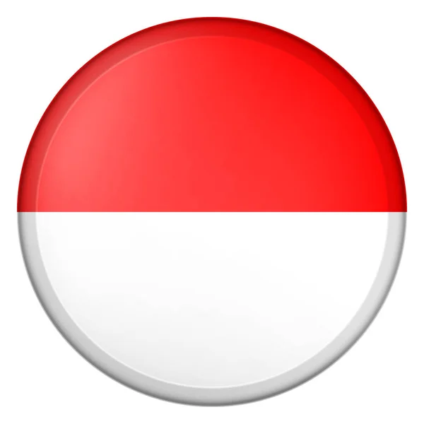 Glazen lichtbal met vlag van Indonesië. Ronde bol, sjabloon icoon. Indonesisch nationaal symbool. Glanzende realistische bal, 3D abstracte vector illustratie gemarkeerd op een witte achtergrond. Grote bubbel. — Stockvector