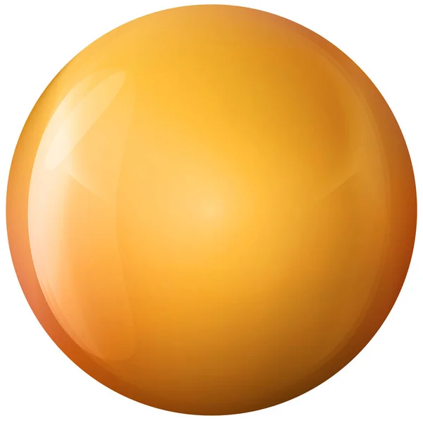 Bola dorada de vidrio o perla preciosa. Bola realista brillante, ilustración vectorial abstracta 3D resaltada sobre un fondo blanco. Burbuja de metal grande con sombra. — Vector de stock