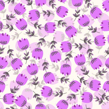 Geleneksel halk sanatları süslerine dayanan kusursuz çiçek desenleri. Işıklı arka planda renkli çiçekler. İskandinav tarzı. İsveç İskandinav tarzı. Vektör çizimi. Basit minimalist desen.