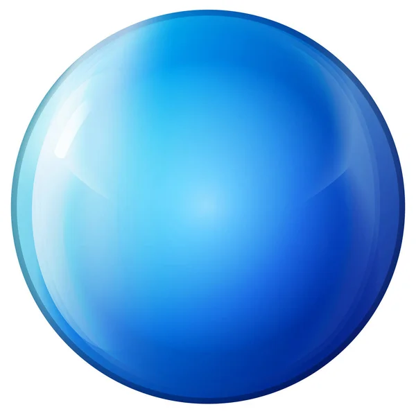 Стеклянный голубой шар или драгоценный жемчуг. Глянцевый реалистичный шар, трехмерная абстрактная векторная иллюстрация на белом фоне. Большой металлический пузырь с тенью. — стоковый вектор
