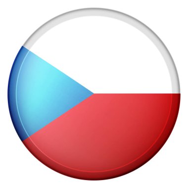 Çek Cumhuriyeti bayraklı cam ışıklı top. Yuvarlak küre, şablon simgesi. Ulusal sembol. Parlak gerçekçi top, beyaz arkaplanda işaretlenmiş üç boyutlu soyut vektör çizimi. Büyük kabarcık.