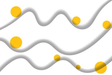 Renkli kağıt kesiği şekilli soyut bir arkaplan. Poster, pankart, kart için tasarım. Beyaz ve sarı soyut yuvarlak çizimler. Parlak renklerin ince bir karışımı ile üç boyutlu kağıt resimler. Boşluğu kopyala.