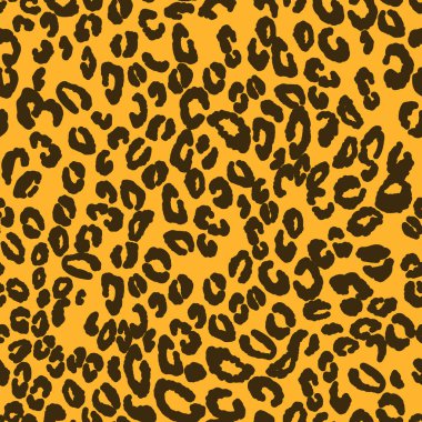 Soyut modern leopar pürüzsüz desen. Hayvanlar modaya uygun arka plan. Baskı, kart, kartpostal, kumaş, tekstil için bej ve siyah dekoratif vektör çizimi. Modern stilize cilt süsü.