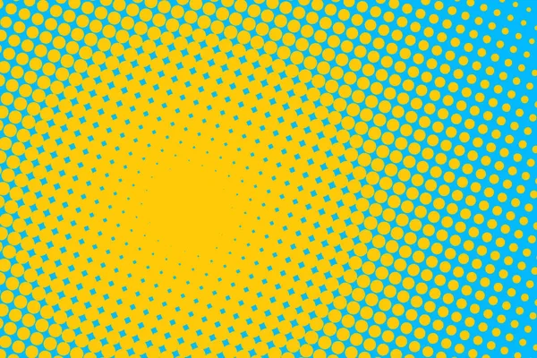 Pop Art yaratıcı konsept renkli çizgi roman dergisi kapağı. Polka renkli bir arkaplan. Çizgi film yarım ton retro modeli. Poster, kart, satış afişi, boş baloncuk için soyut şablon tasarımı.