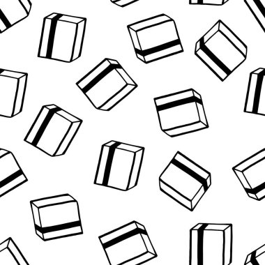 Beyaz arka planda mevcut olan kusursuz tatil deseni. Doğum günü için vektör illüstrasyonu, Mutlu Noeller, yeni yıl. Davetiye, poster, kart, kumaş, tekstil için şablon tasarımı. Doodle tarzı.