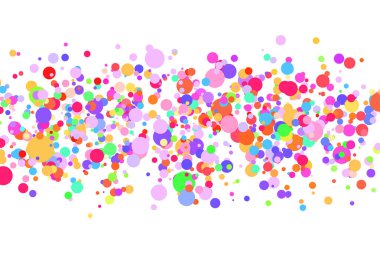 Açık renkli arka plan, daireli renkli vektör dokusu. Sıçrama efekti pankartı. Bulanık yağmur damlaları içeren parlak gümüş nokta çizimi. Web sayfası, afiş, poster, kart deseni