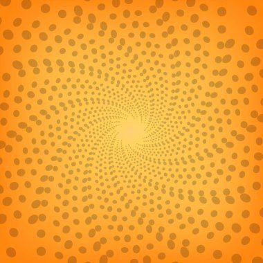 Pop Art Colory çizgi roman kapağı. Puantiyeli turuncu arka plan. Çizgi film komik noktalı retro desen. Vektör yarım ton çizimi. Poster, kart, el ilanı için şablon tasarımı.