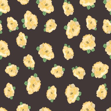 Çiçeksiz, el çizimi gül rengi. Çiçekler ve yapraklarla dolu şirin bir yaz geçmişi var. Modern çiçek kompozisyonları. Duvar kağıdı, poster, kart, kumaş ve tekstil için moda vektör stoku çizimi